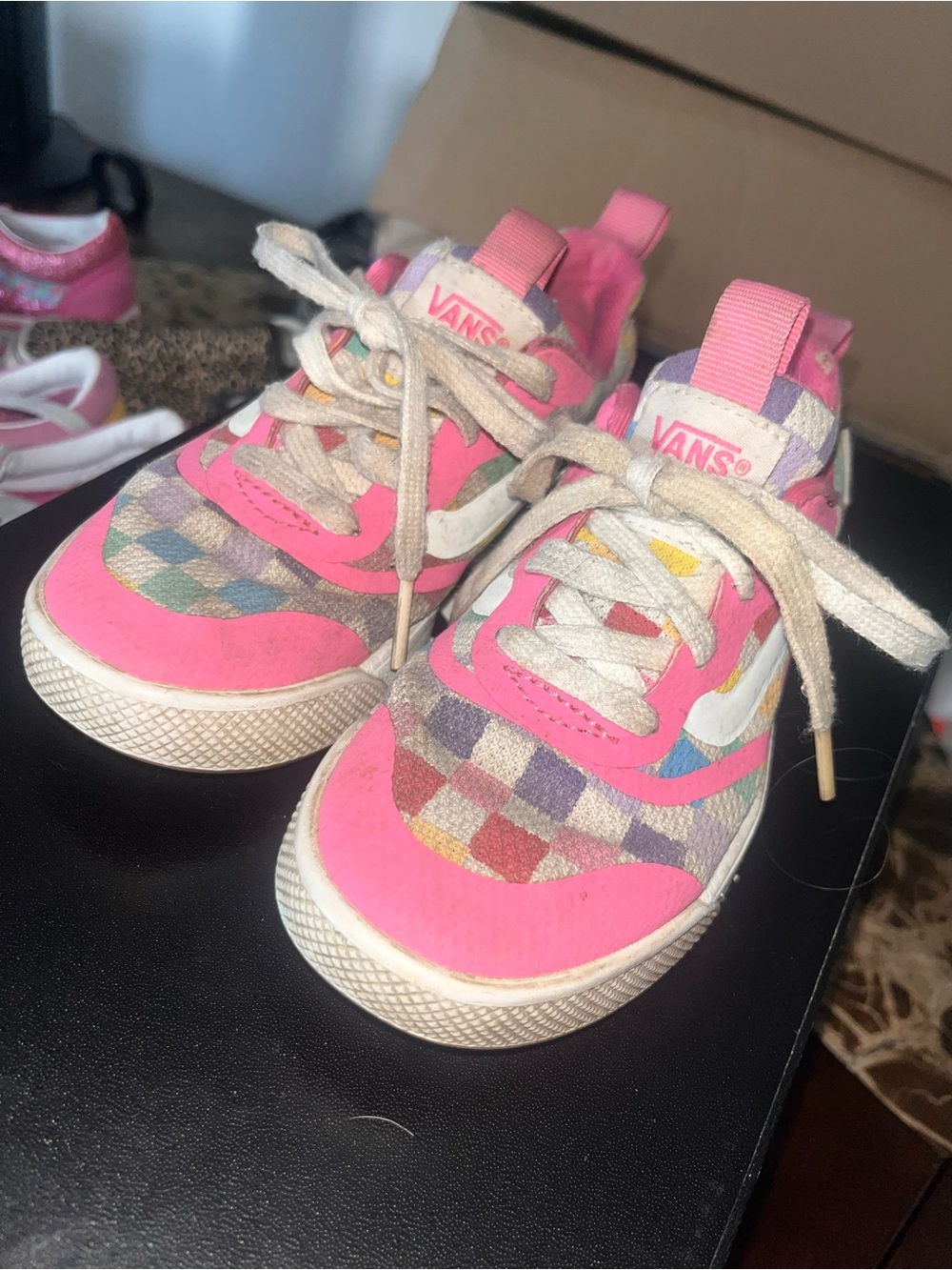 Vans Kids Multicolor Checkerboard UltraCush Pink Accent Sneakers